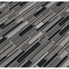 MS International Metro Gris Interlocking Glass Porcelain Mosaic Tile (Box 10 Sheets) - Tenedos