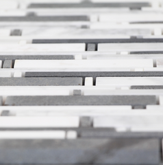 Grey and White Matte Random Brick Pattern Marble Stone Tiles