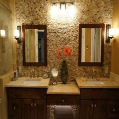 Roman 1 X 2 Split-Faced Travertine Brick Mosaic Tile ( on 12" x 12" Mesh Sheet)