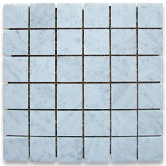 Carrara Marble Italian White Bianco Carrera 2x2 Mosaic Tile Honed