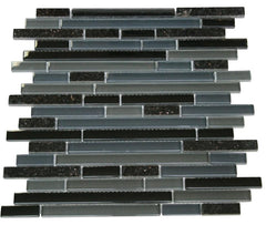 Dark Night Glossy Stone Glass Mosaic Tiles