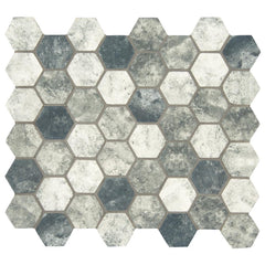 MS International Urban Tapestry Hexagon 12 in. x 12 in. x 6 mm Glass Mesh-Mounted Mosaic Floor Wall Tile (Box of 10 Sheets)