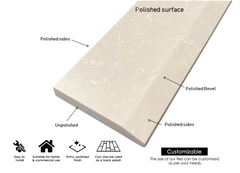 Single Hollywood Beige Crema Marfil Engineered Marble Quartz Floor Doorway Transition Threshold (Marble Saddle) Polished