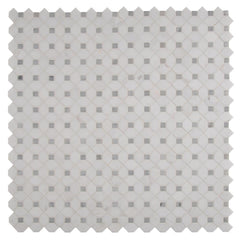 MS International Bianco Dolomite Dotty Polished Marble Mesh-Mounted Mosaic Tile