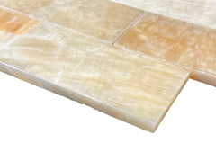 Tenedos Honey Onyx Subway 3x6 Marble Tile Premium Polished (Pack of 8 Pcs. 1 Sqft.)