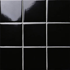 4x4 Black Ceramic Tile-Box of 10 pcs