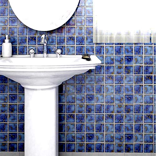 Premium Quality 2x2 Calacatta Blue Square Pattern Porcelain Mosaic Tile for Bathroom Floors, Walls and Kitchen Backsplashes, Pool Tile