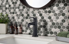 Orleans Multi Greyish Recycled Glass 2 in. Hexagon Mesh Mounted Mosaic Wall Tile for Kitchen Backsplash, Bathroom Shower , Accent Wall, Fireplace Surround