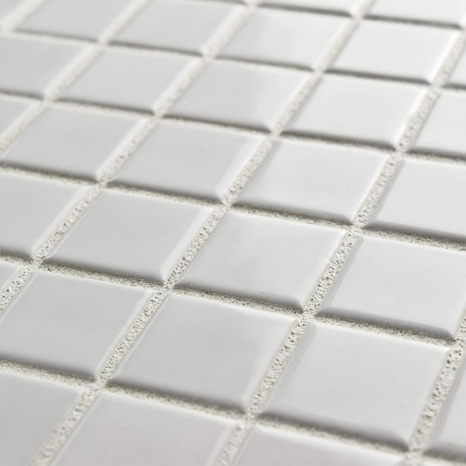 Square 1"White Matte Porcelain Floor and Wall Tile