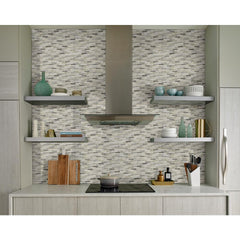 MS International SMOT-SGLSMT-OC8MM Ocean Crest Brick Pattern Mesh-Mounted Mosaic Tile 12 x 12 x 8mm 10 Piece
