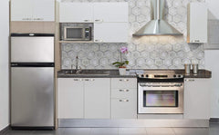 MS International Medici Silver Pattern 12.44 in. x 10.83 in. Marble Mesh-Mounted Mosaic Wall Tile for Bathroom, Floor Tile, Kitchen Backsplash and Countertop Tile, Gray, White, Silver