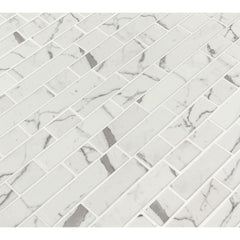 MSI Statuario Celano Interlocking 11.81 in. x 11.81 in. x 6mm Glass Mesh-Mounted Mosaic Tile