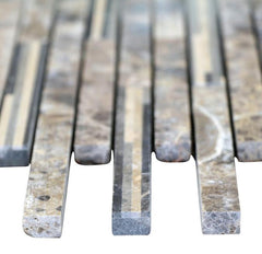 Dark and Light Brown Matte Random Brick Pattern Marble Stone Tiles