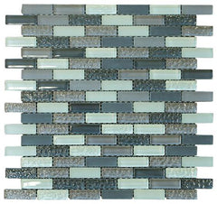 Cloudy Crystal Glass Mosaic Tile Brick Pattern (Glossy&Matte)