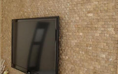 Noce 1X2 Travertine Split Faced Marble Mosaic Wall Tile