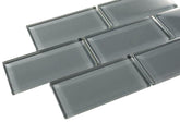 3x6 Fog Subway Glass Mosaic Wall Tile for Bathroom Shower, Kitchen Backsplashes By Vogue Tile