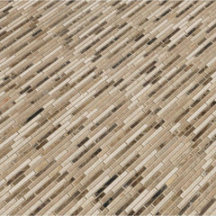 MS International Emperador Blend Bamboo 12 in. x 12 in. x 10 mm Brown Marble Mesh-Mounted Mosaic Wall Tile