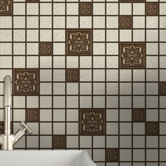 Flower Metal Decorative Insert Tile for Bathroom, Wall and Kitchen Backsplash Tiles