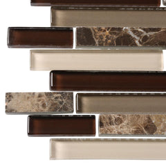 MS International Royal Oaks 12 in. x 12 in. x 8 mm Glass Marble Mesh-Mounted Mosaic Wall Tile