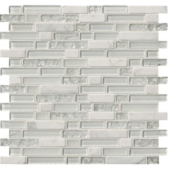 MS International Delano Blanco 12 in. x 12 in. x 6 mm Glass Stone Mesh-Mounted Mosaic Wall Tile