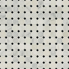 MS International Greecian White Octagon 12 in. x 12 in. x 10 mm Polished Marble Mesh-Mounted Mosaic Tile - Tenedos