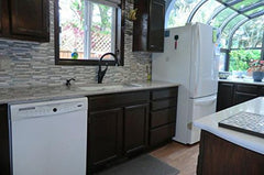 10 Sq Ft - Bliss Spa Stone and Glass Linear Mosaic Tiles - bathroom walls/ kitchen backsplash