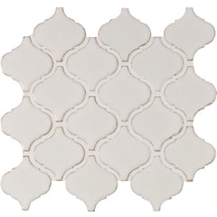 MSI Bianco Arabesque Glazed Ceramic Mesh-Mounted Mosaic Wall Tile