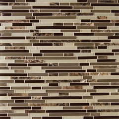 MS International Royal Oaks 12 in. x 12 in. x 8 mm Glass Marble Mesh-Mounted Mosaic Wall Tile