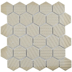 USCT White 2 inch Hexagon Porcelain Mosaic Wall Tile for Kitchen Backsplash, Bathroom Shower, Accent Wall- 10pcs/carton (10 sq ft)