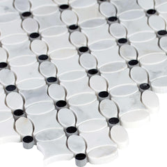 MSI Florita 13.2 in. x 13.2 in. x 10mm Polished Marble Mesh-Mounted Mosaic Tile (12.10 sq. ft. / case)