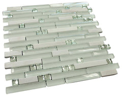 Matte and Glossy White Luxury Diamond Glass Mosaic Tiles - Tenedos