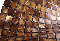 Caramel Mother of Pearl Mosaic Tiles