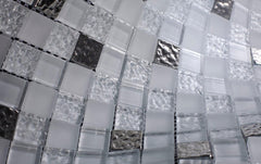Glossy Ice Cube Raindrop Modern Square Glass Mosaic Tiles