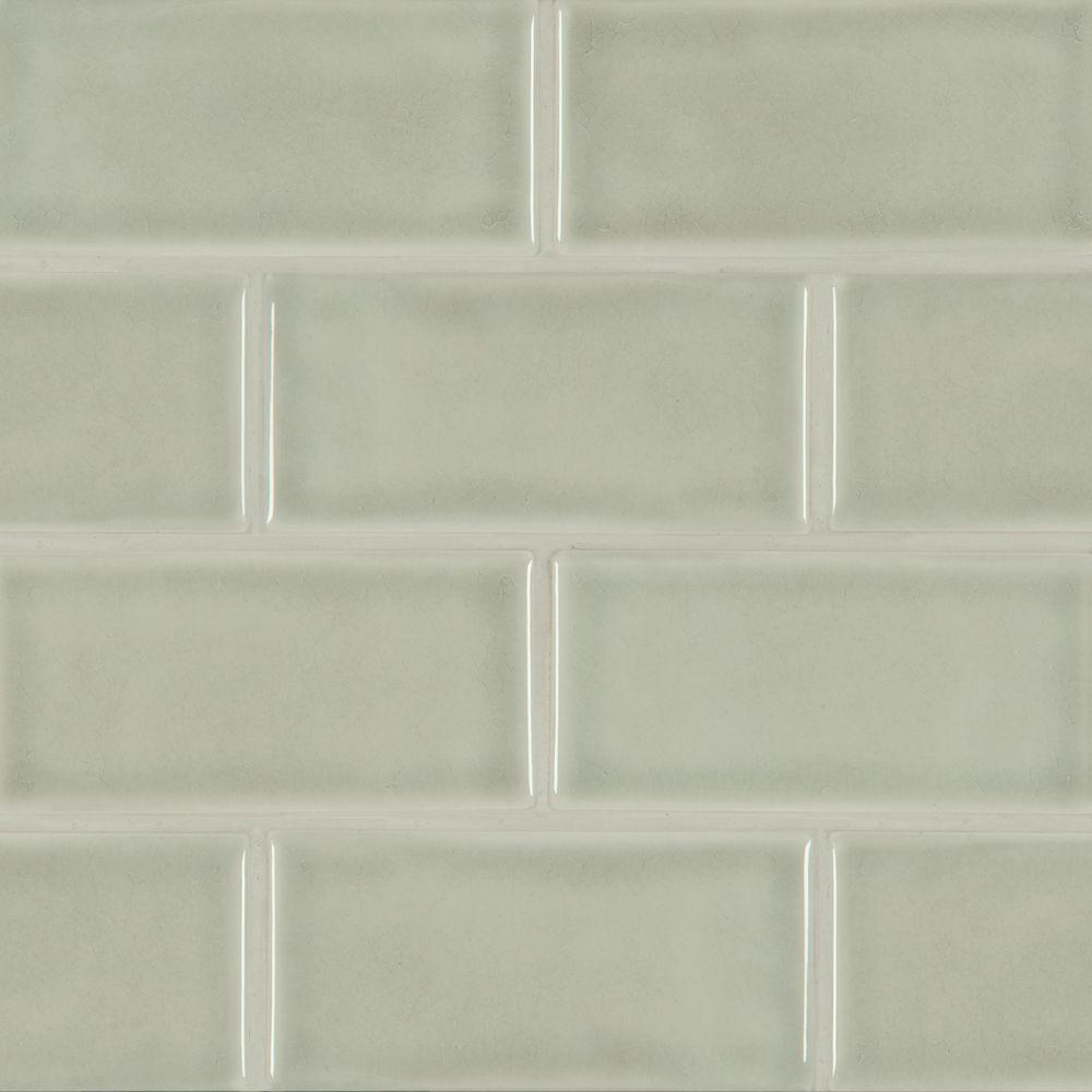 MS International Morning Fog 3x6 Handcrafted Glazed Ceramic Wall Tile