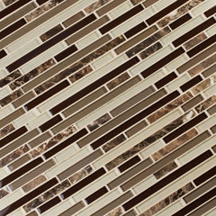 MS International Royal Oaks 12 in. x 12 in. x 8 mm Glass Marble Mesh-Mounted Mosaic Wall Tile