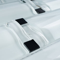 Super White Waves Mosaic Tile with Black Arched Over Size Glass Wall Tile for Kitchen, Accent Wall and Bathroom Backsplash