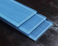 3x12 Blue Sky Hand Painted Glass Subway Wall Tile for Kitchen Backsplash, Accent décor, Bathroom Shower