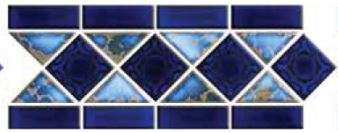 Calacatta Blue with Cobalt Blue Porcelain Border Pool Wall and Floor Tile on 6x12 Mesh Mounted for Easy Installation for Bathroom Tile| Shower Backsplash| Kitchen| Accent Wall
