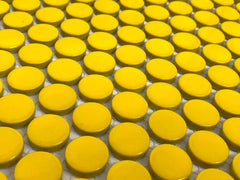 Yellow Penny Round Porcelain Mosaic Floor Wall Tile Backsplash for Bathroom Shower, Kitchen, Accent Décor, Fireplace, on 12x12 Mesh for Easy Installation