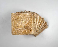 Gold (Yellow) Travertine 4 X 4 Field Tile, Tumbled