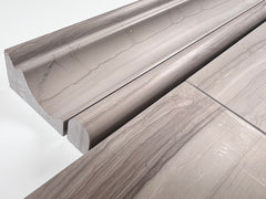 Tenedos Warm Athens Grey Pewter Wood Look 3/8 in. x 12 in. Pencil Liner Wall Decorative Marble Honed