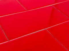 Red 3x6 Ceramic Glossy Subway Wall Tile- 48 pcs/carton (6 Sqft) by Tenedos for Kitchen Backsplash, Bathroom Shower, Accent Decorative Wall