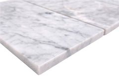 Tenedos Premium Carrara 4x8 Inch Marble Subway Tile for Wall and Floor Kitchen and Bathroom Tile