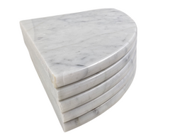 Tenedos 9x9 Round Edge Bianco Carrara Premium Corner Bath Shower Shelf Stone Piece Both Sides Polished (5 Pieces)
