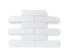White Subway Wall Tile Gloss Finish 2x8 (60 pieces- Box of 6.5 Sqft) for Kitchen Backsplash, Accent Wall and Bathroom Wall