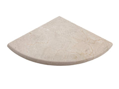 Tenedos 9'' X 9'' X 3/4'' Round Edge Crema Marfil Premium Corner Shelf Piece Both Sides Polished
