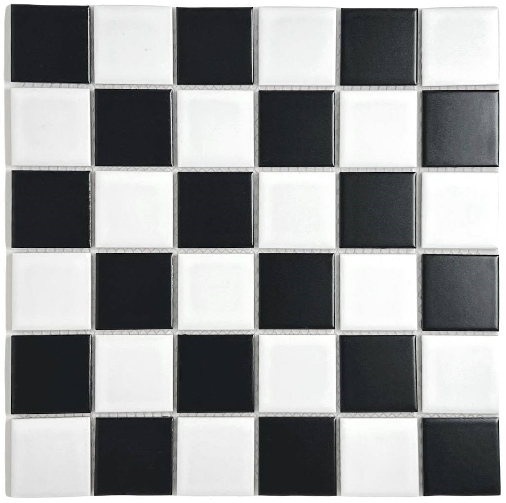 Tenedos Porcelain Premium Quality 2x2 Black Square Matte Mosaic Tile, Great  for Bathroom Tile, Floor Tile, Wall Tile and Kitchen Backsplash Tiles on  12x12 Sheet (Box of 5 Pcs) 