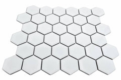 Hexagon 2 Inch White Glossy Porcelain Mosaic for Bathroom Floors and Walls, Kitchen Backsplashes, Accent Wall, Pool Tile by Tenedos
