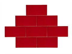 Red 3x6 Ceramic Glossy Subway Wall Tile- 48 pcs/carton (6 Sqft) by Tenedos for Kitchen Backsplash, Bathroom Shower, Accent Decorative Wall