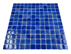 Tenedos Royal Blue Recycled Glass Mosaic Tile Square 7/8 Inch Pattern for Kitchen Backsplash, Swimming Pool Tile, Bathroom Wall, Accent Wall, (Not Peel and Stick Tile)